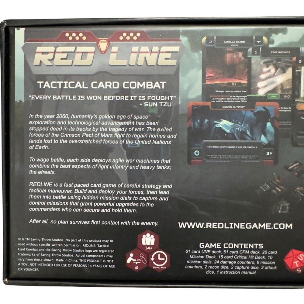 Redline Tactical Card Combat Core Set Lot w Sapper & Siegecraft Expansion Decks - Picture 3 of 8